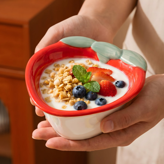 Strawberry Pattern Porcelain Bowl